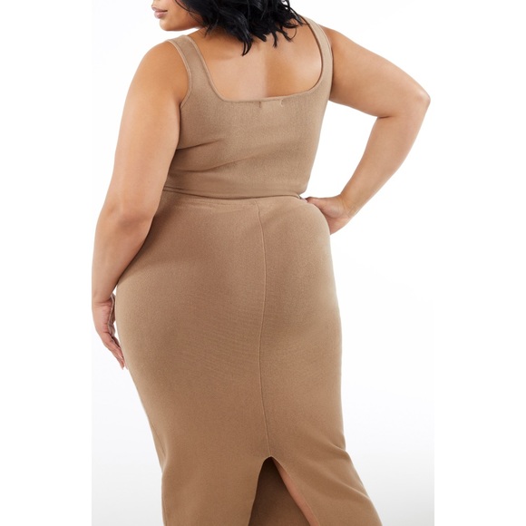 NWT Good American "Cupped Crop Top" Ribbed Knit Scoopneck Nude Bustier Plus 2X - Picture 10 of 12